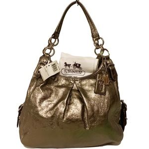 💐COACH 15742 💐 GUNMETAL MIA MADISON LEATHER MAGGIE SHOULDER BAG MSRP $358